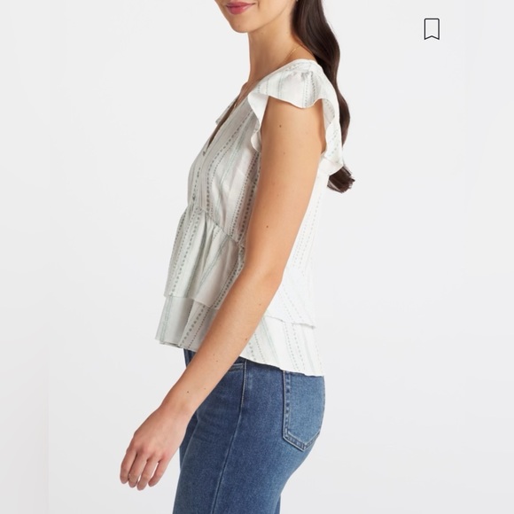 COPY - Flag and Anthem Regan Flutter Sleeve Tiered Blouse - Picture 3 of 7